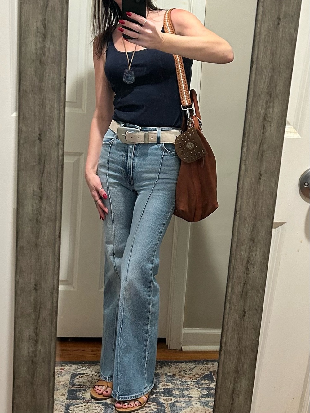 Free People Suzie Suede Slouchy Tote Bag in Between Brown with Wallet/Charm - Picture 4 of 16